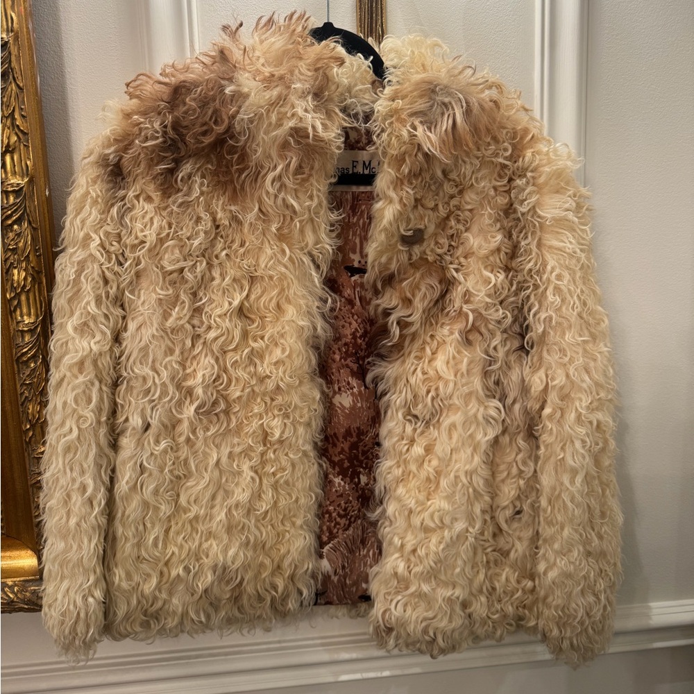 Fur Jacket in Cream and Brown